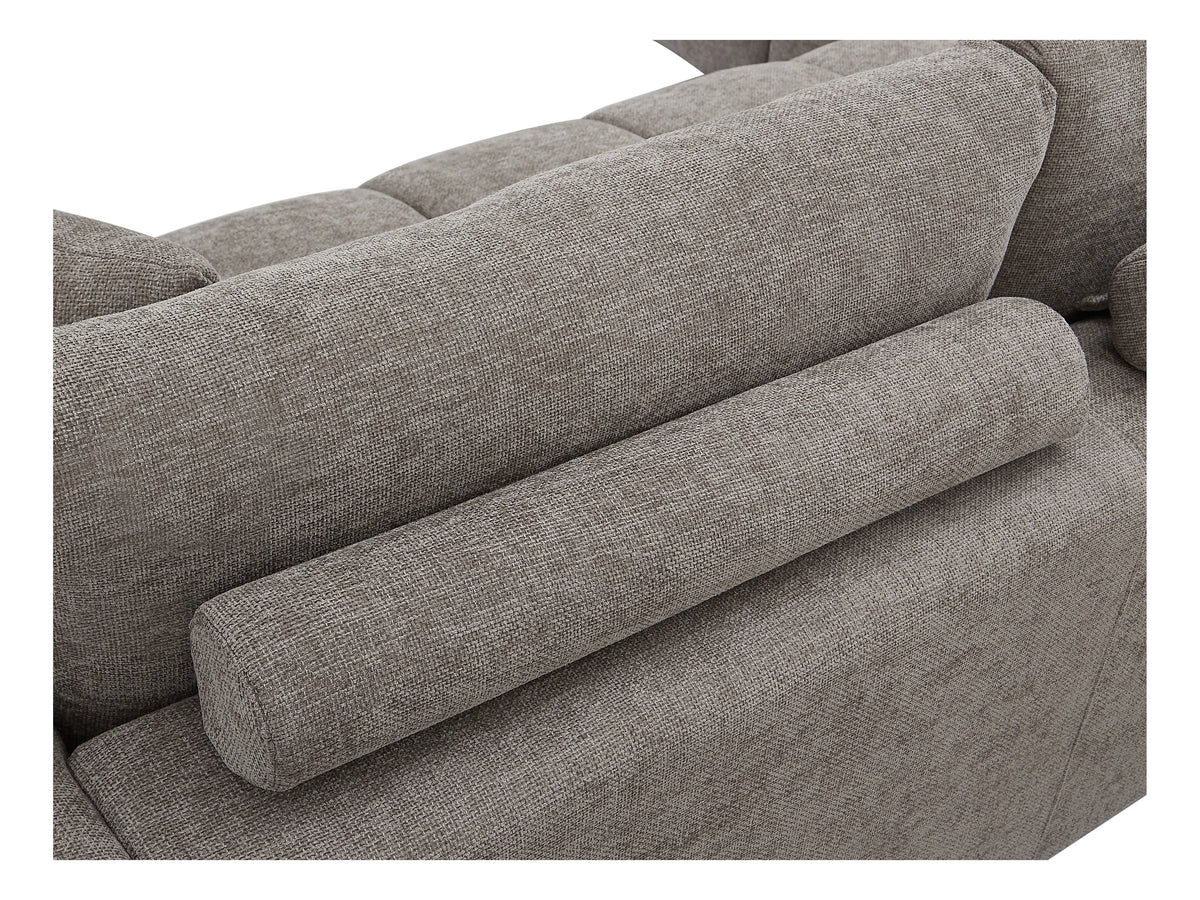 Canapé CLOUD d'angle gauche en tissu texturé gris - BERENIA