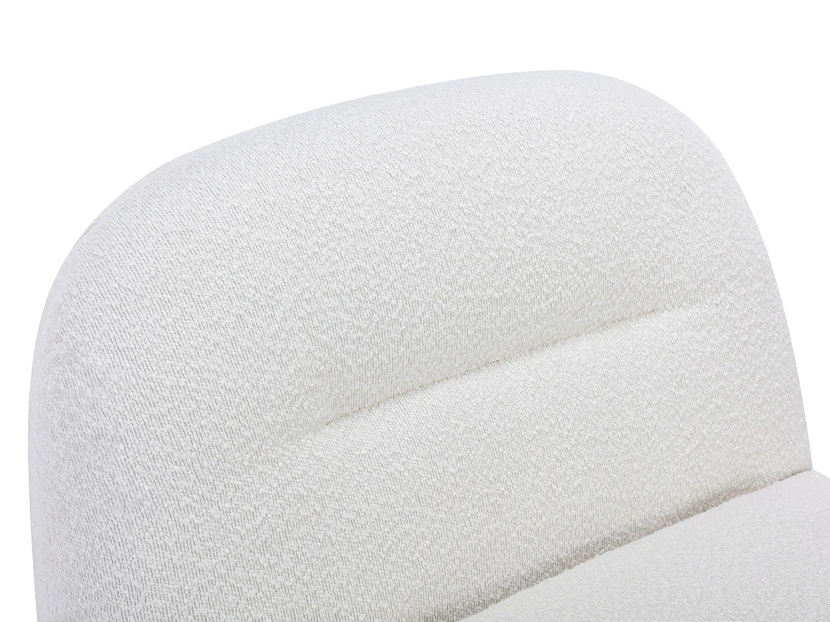 Fauteuil CLOUD pivotant en tissu bouclette blanc - POZETI