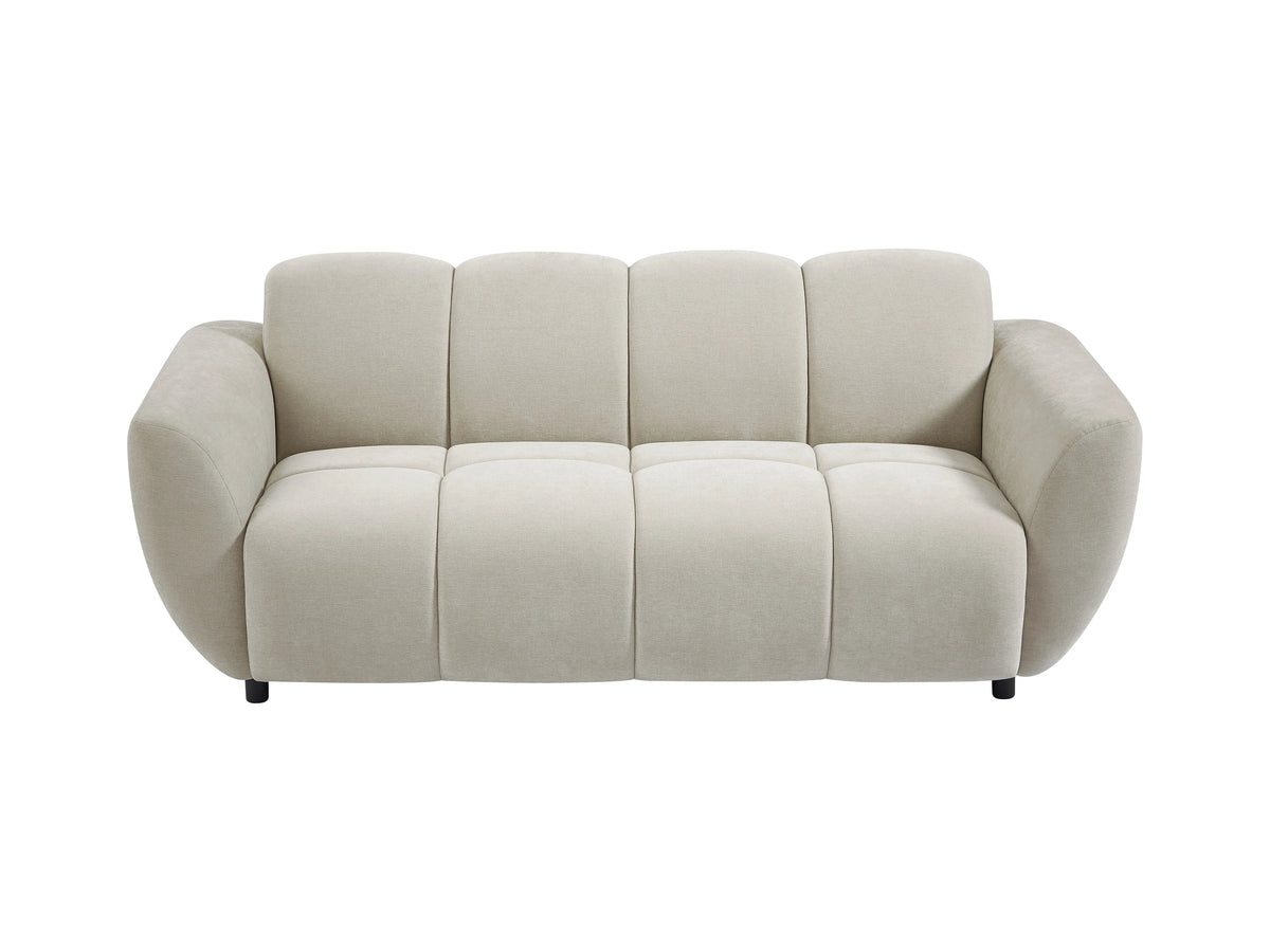 Canapé CLOUD 3 places en tissu beige effet matelassé - JULORI