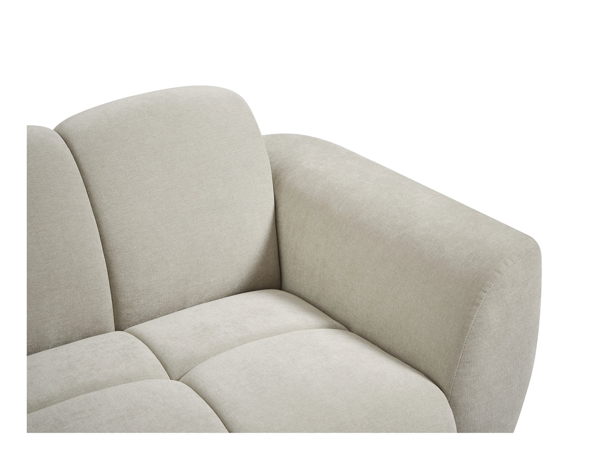 Canapé CLOUD 3 places en tissu beige effet matelassé - JULORI