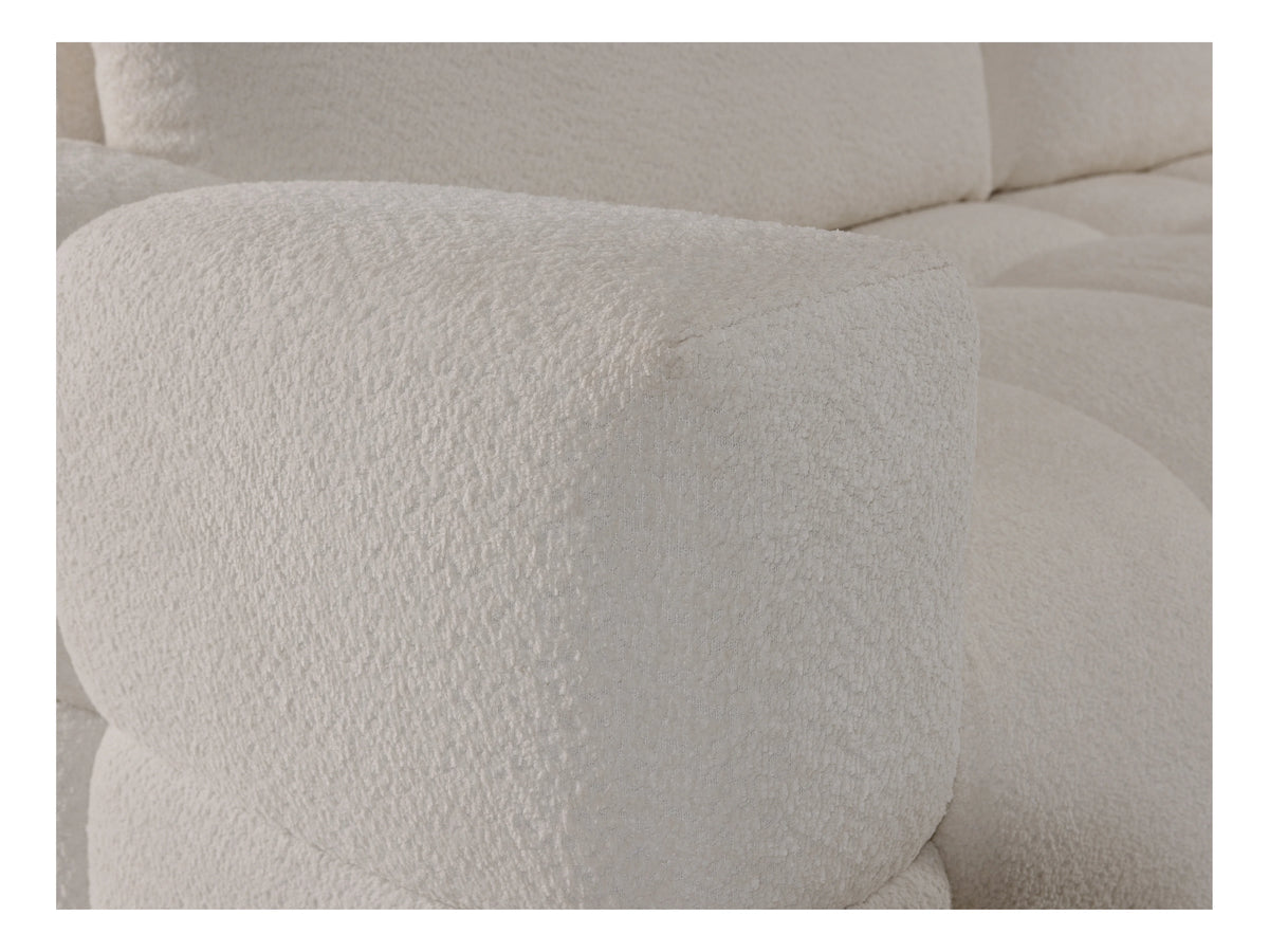 Canapé CLOUD 3 places convertible en tissu bouclette beige - ISSORO
