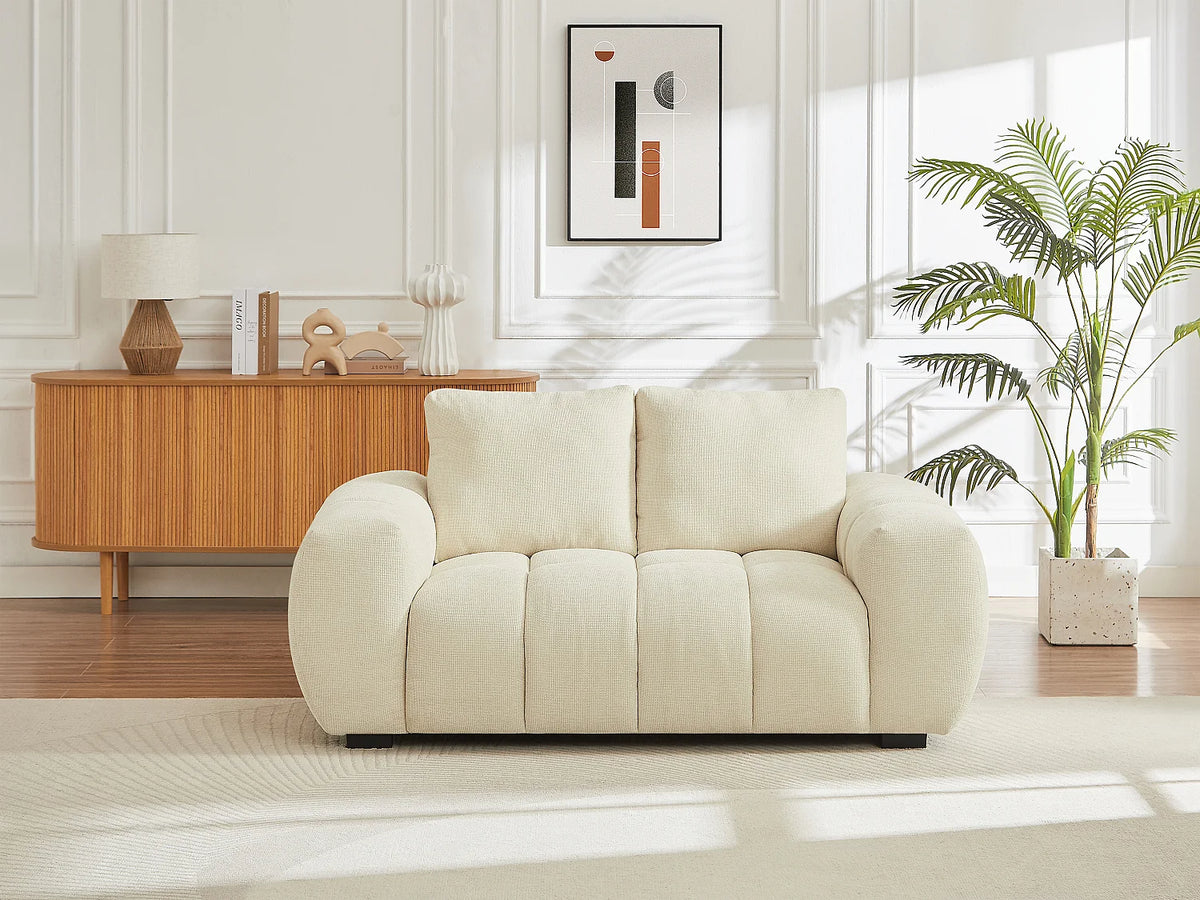 Petit Canapé CLOUD 2 places en tissu beige - BERENIA