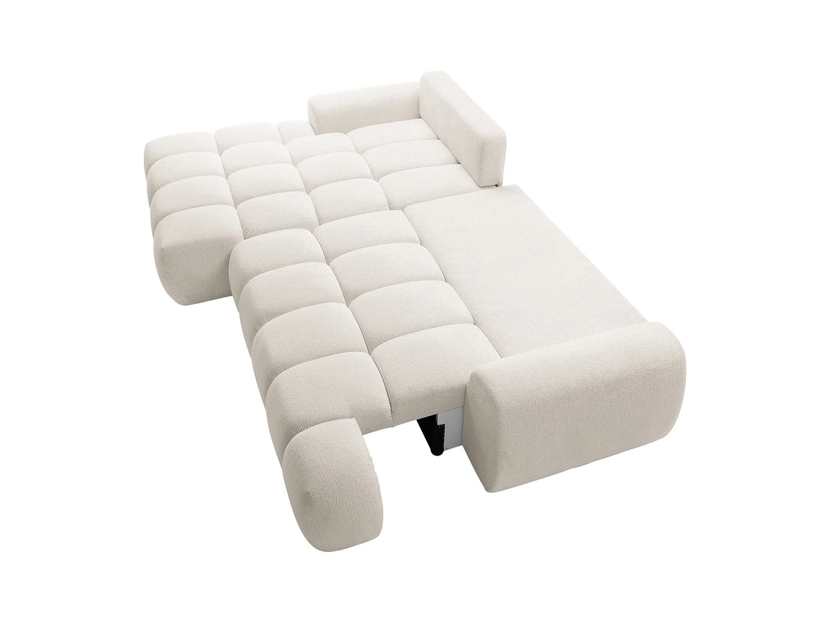 Canapé CLOUD d'angle gauche convertible beige - FARNETA