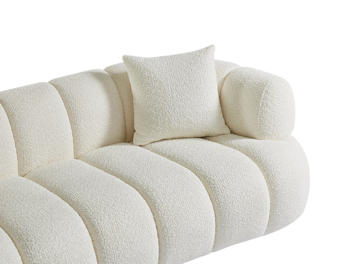 Canapé CLOUD 3 places en tissu bouclette blanc cassé - COLIANI