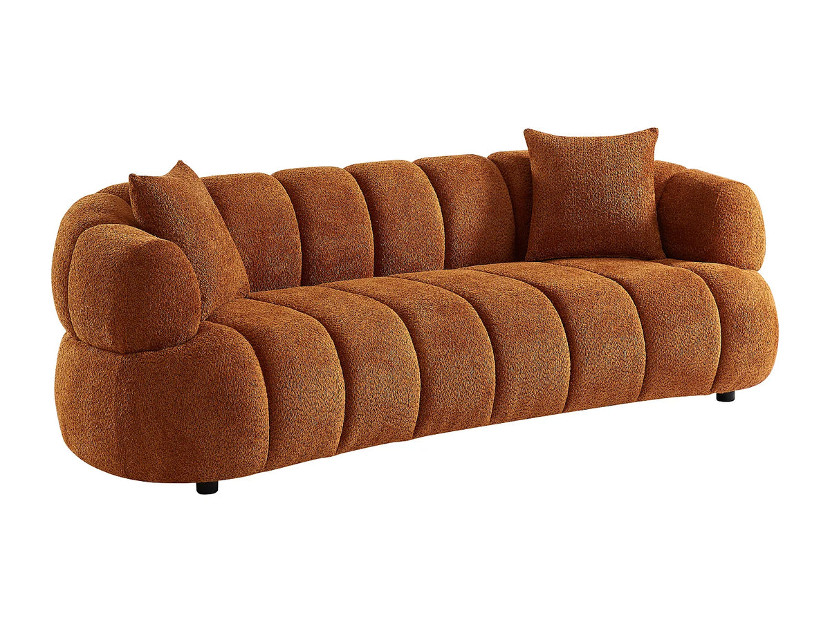 Canapé CLOUD Design à 3 places en tissu bouclette terracotta - COLIANI
