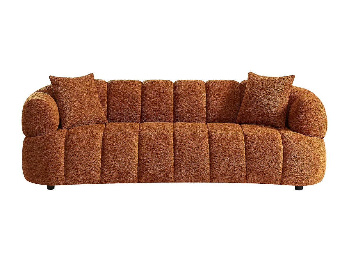 Canapé CLOUD Design à 3 places en tissu bouclette terracotta - COLIANI