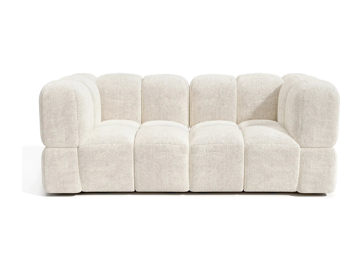 Canapé CLOUD modulable 3 places velours texturé crème - NUBI