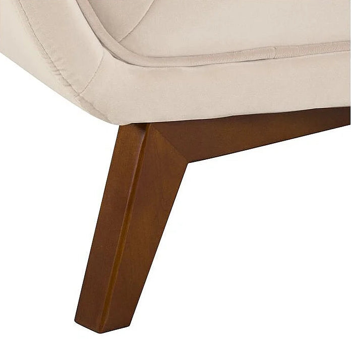 Canapé 3 places vintage en velours beige - MONA