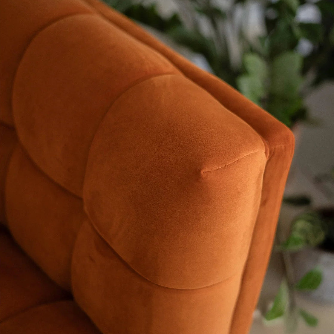 Canapé CLOUD vintage en velours terracotta - MONA