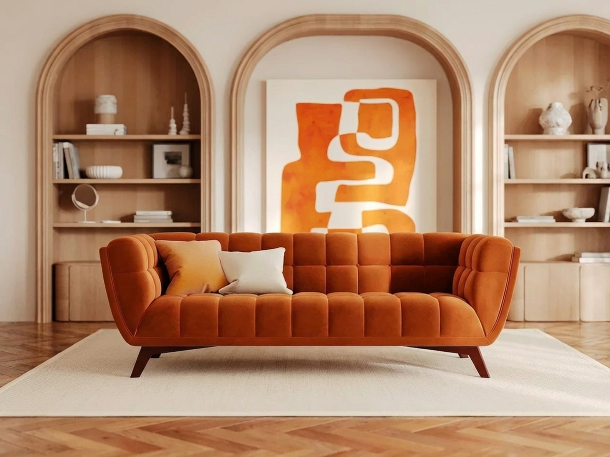 Canapé Bubble vintage orange