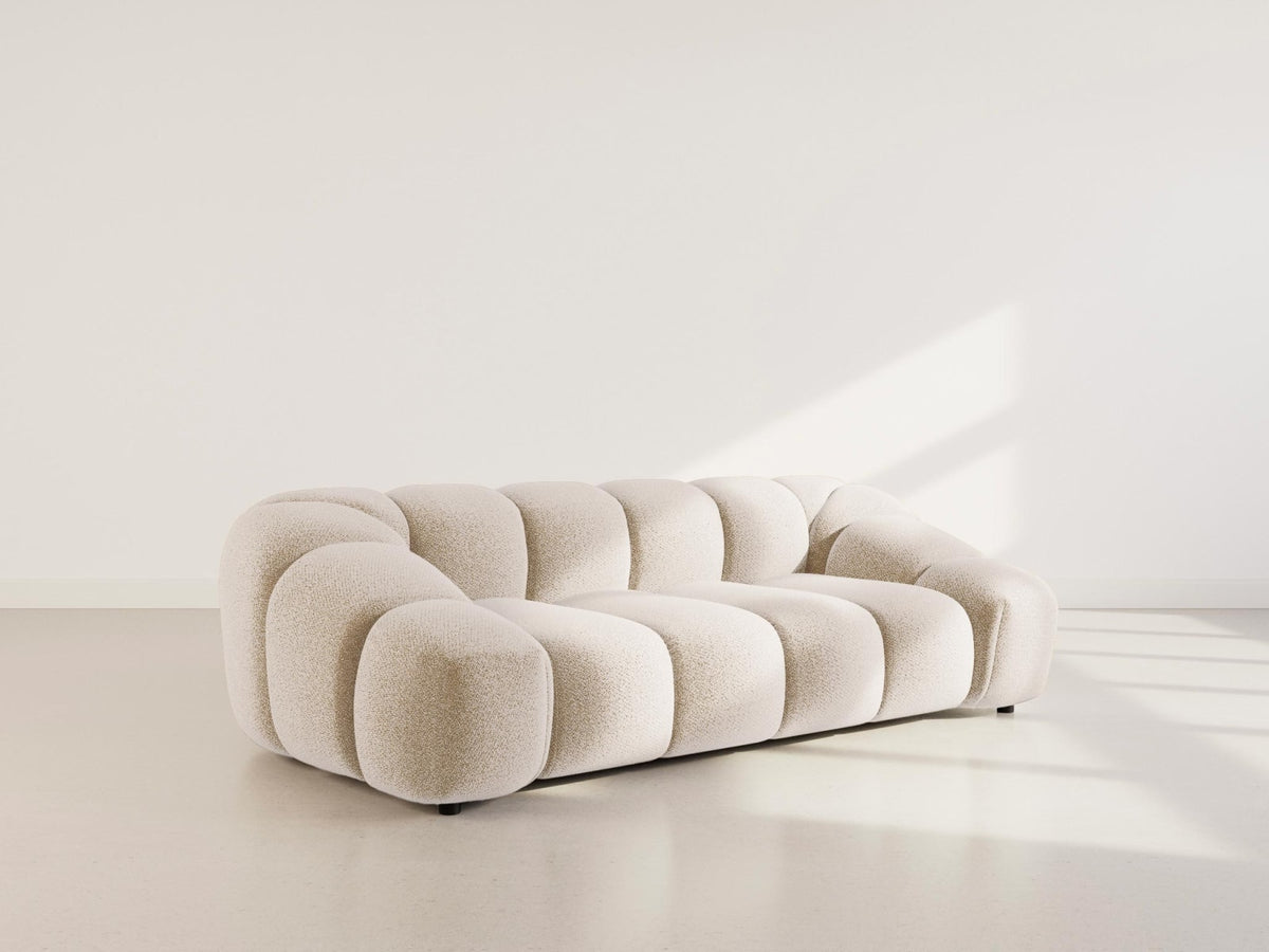 Canapé CLOUD 3 places en velours texturé beige - AVA