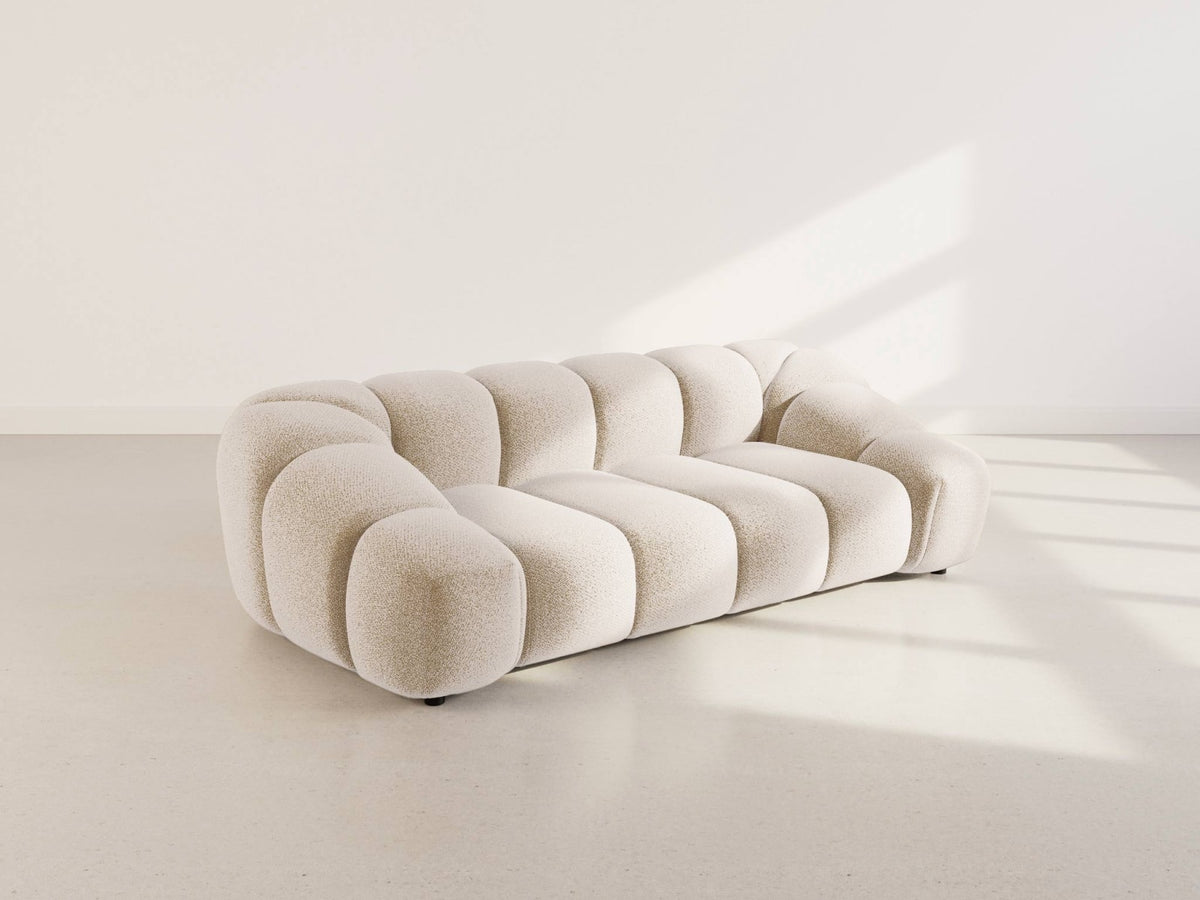 Canapé CLOUD 3 places en velours texturé beige - AVA