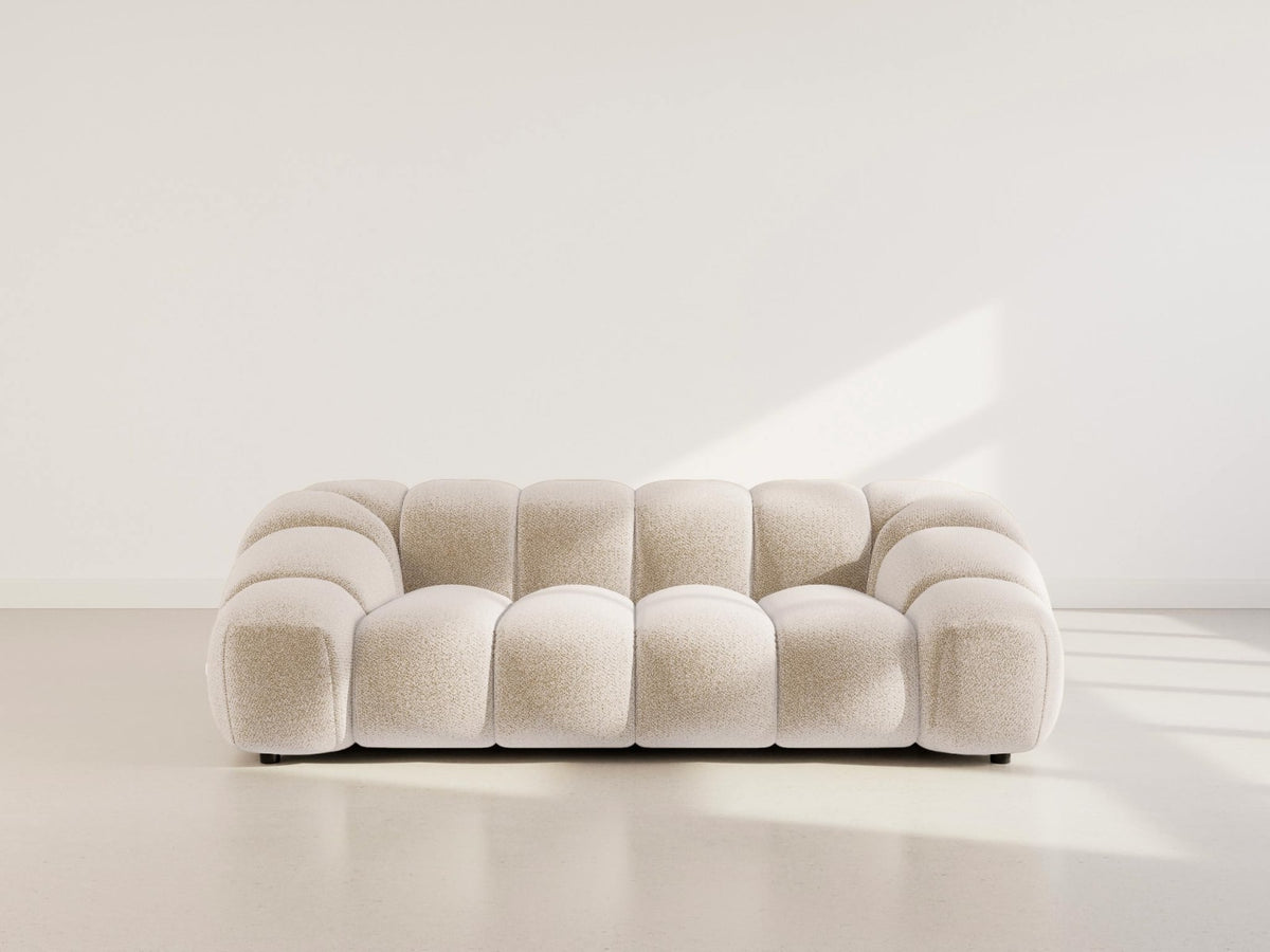 Canapé CLOUD 3 places en velours texturé beige - AVA