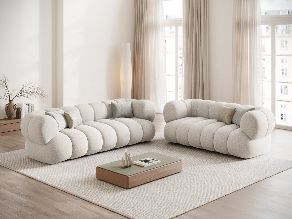 Canapé CLOUD 2 places en chenille beige clair - KOGE