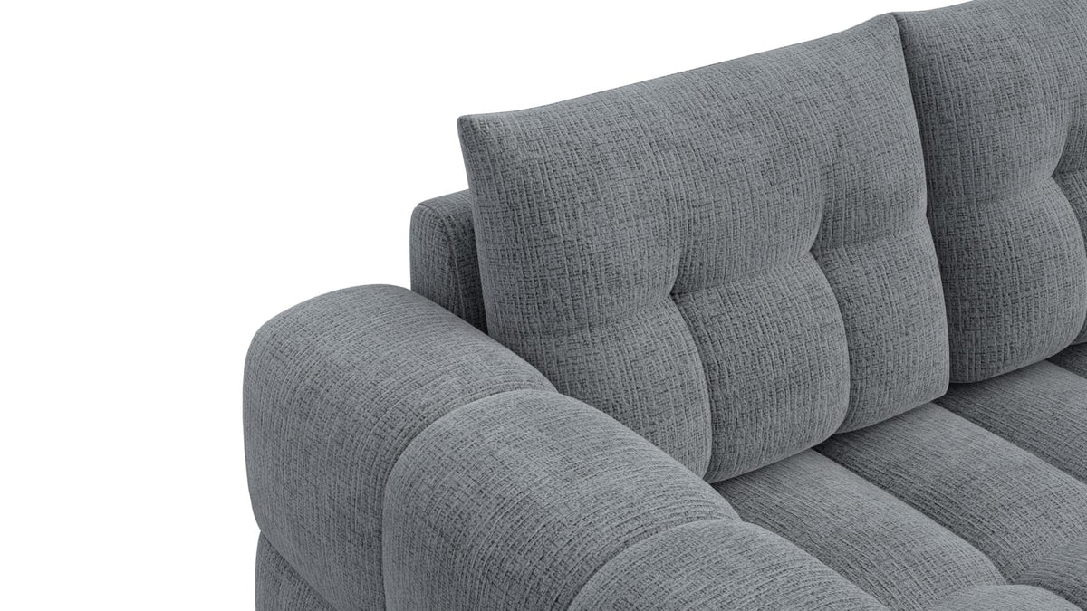 Canapé CLOUD 2 places en tissu chenille gris foncé - CLOUDI