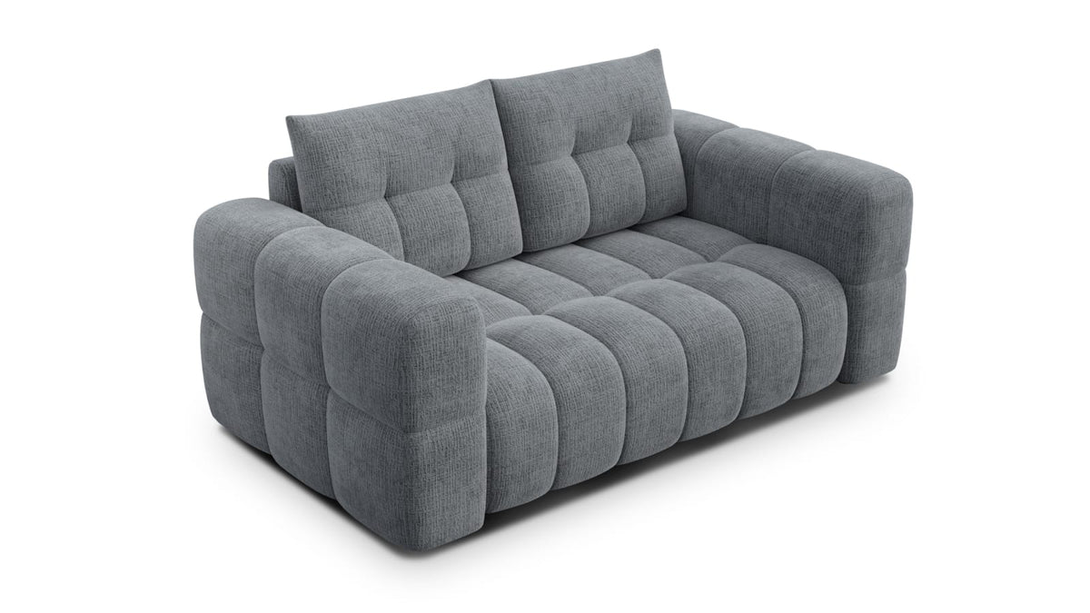 Canapé CLOUD 2 places en tissu chenille gris foncé - CLOUDI