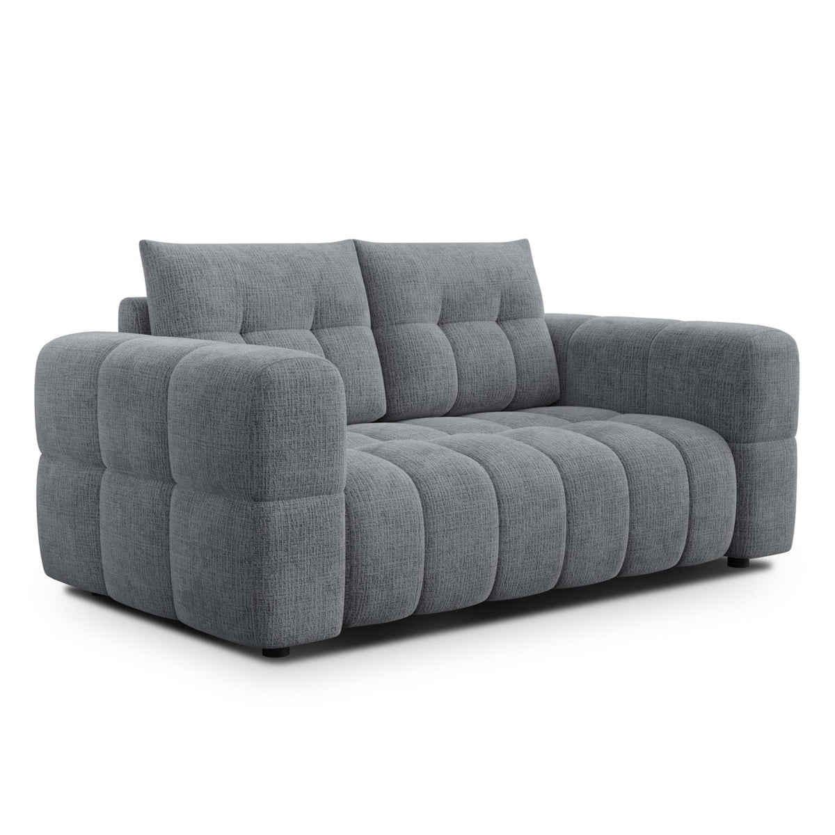 Canapé CLOUD 2 places en tissu chenille gris foncé - CLOUDI