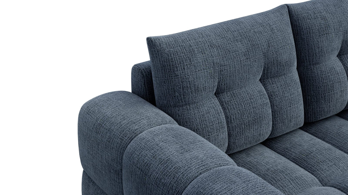 Canapé CLOUD 2 places en tissu chenille bleu marine - CLOUDI