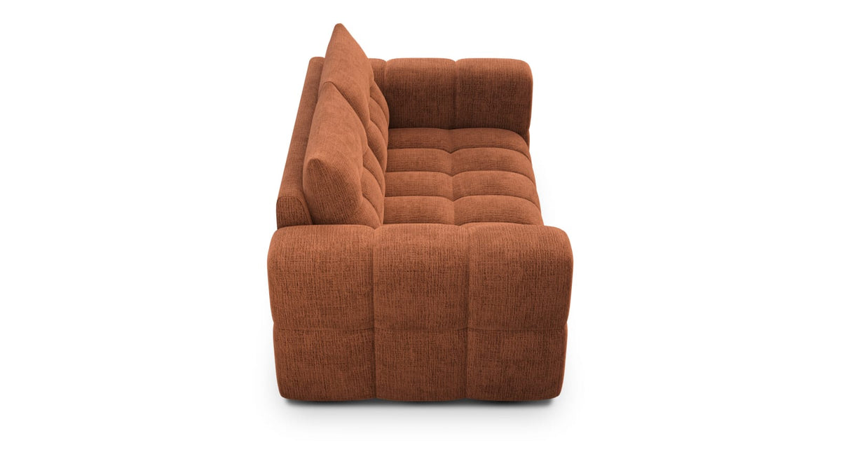 Canapé CLOUD 2 places en tissu chenille orange - CLOUDI