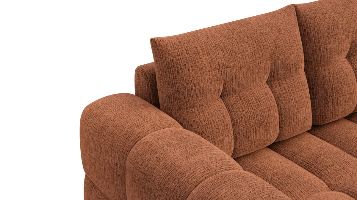 Canapé CLOUD 2 places en tissu chenille orange - CLOUDI