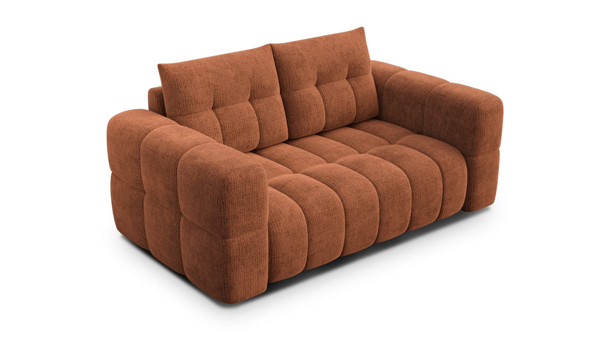 Canapé CLOUD 2 places en tissu chenille orange - CLOUDI