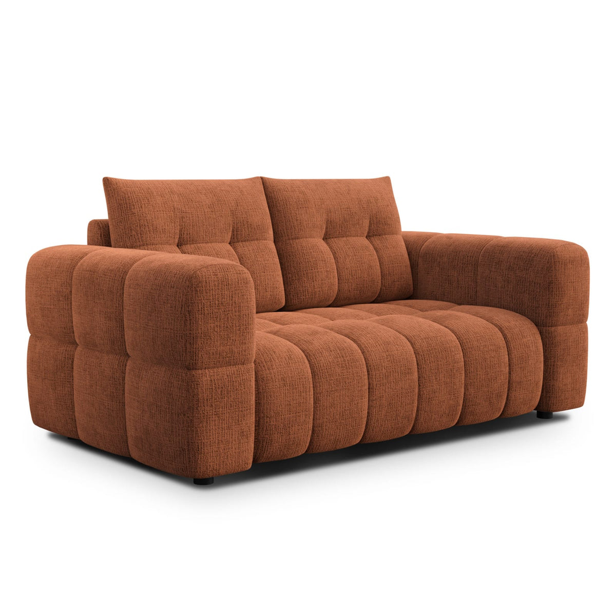 Canapé CLOUD 2 places en tissu chenille orange - CLOUDI