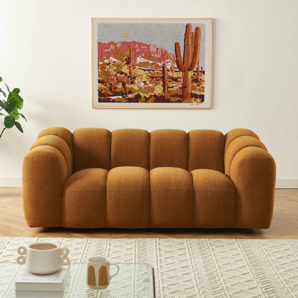 Canapé CLOUD 2 places en tissu tweed bronze - SUNNY