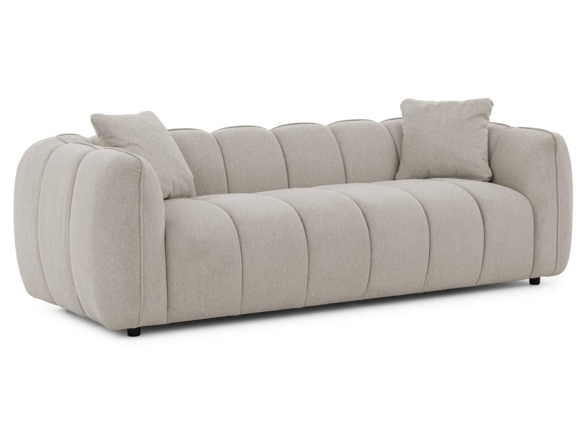 Canapé CLOUD 3 places en tissu structuré taupe - NUBIRA