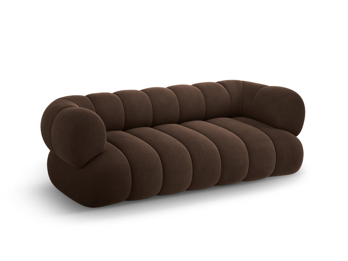 Canapé CLOUD 3 places en velours chocolat - KOGE