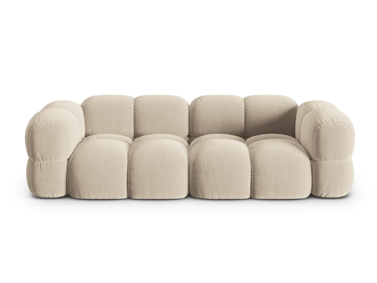 Canapé CLOUD 4 places en velours beige clair - LORETTO