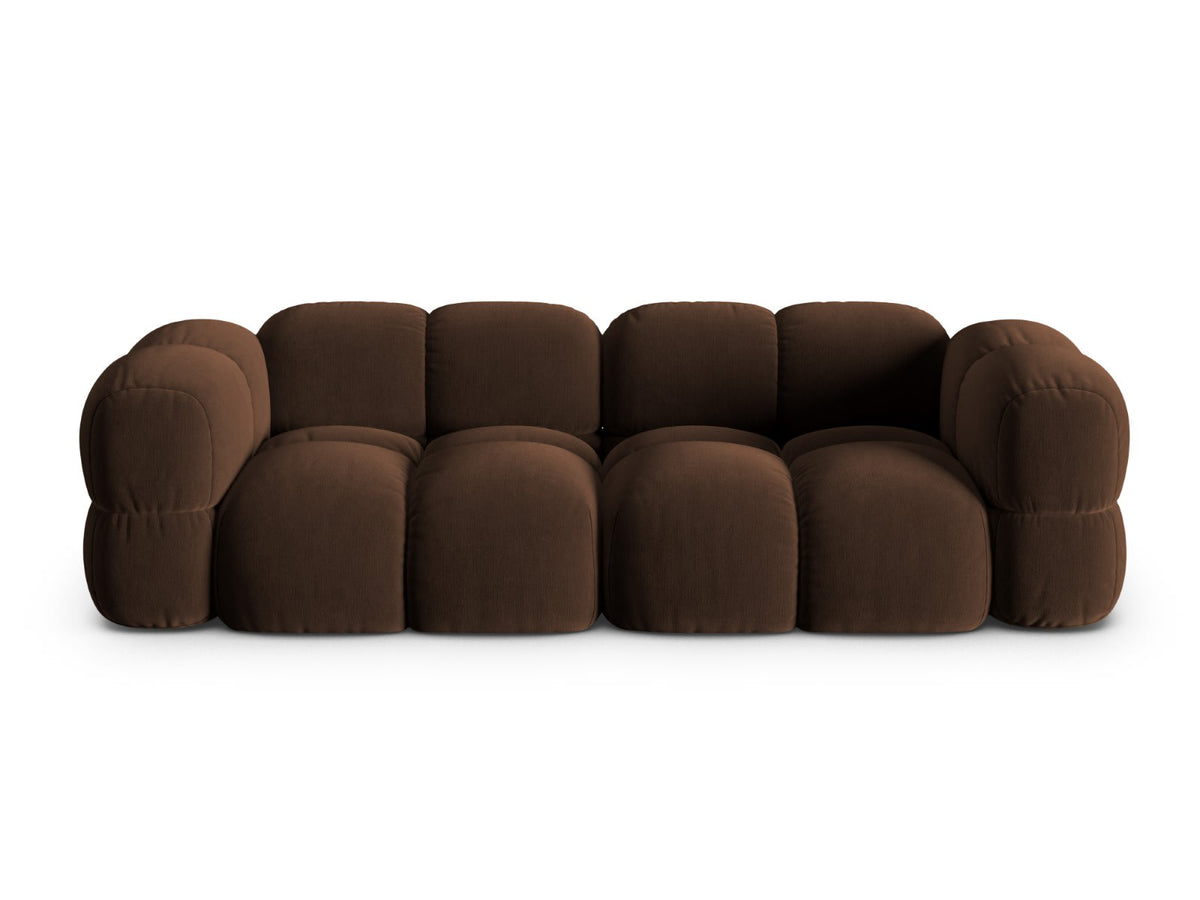 Canapé CLOUD 4 places en velours chocolat - LORETTO