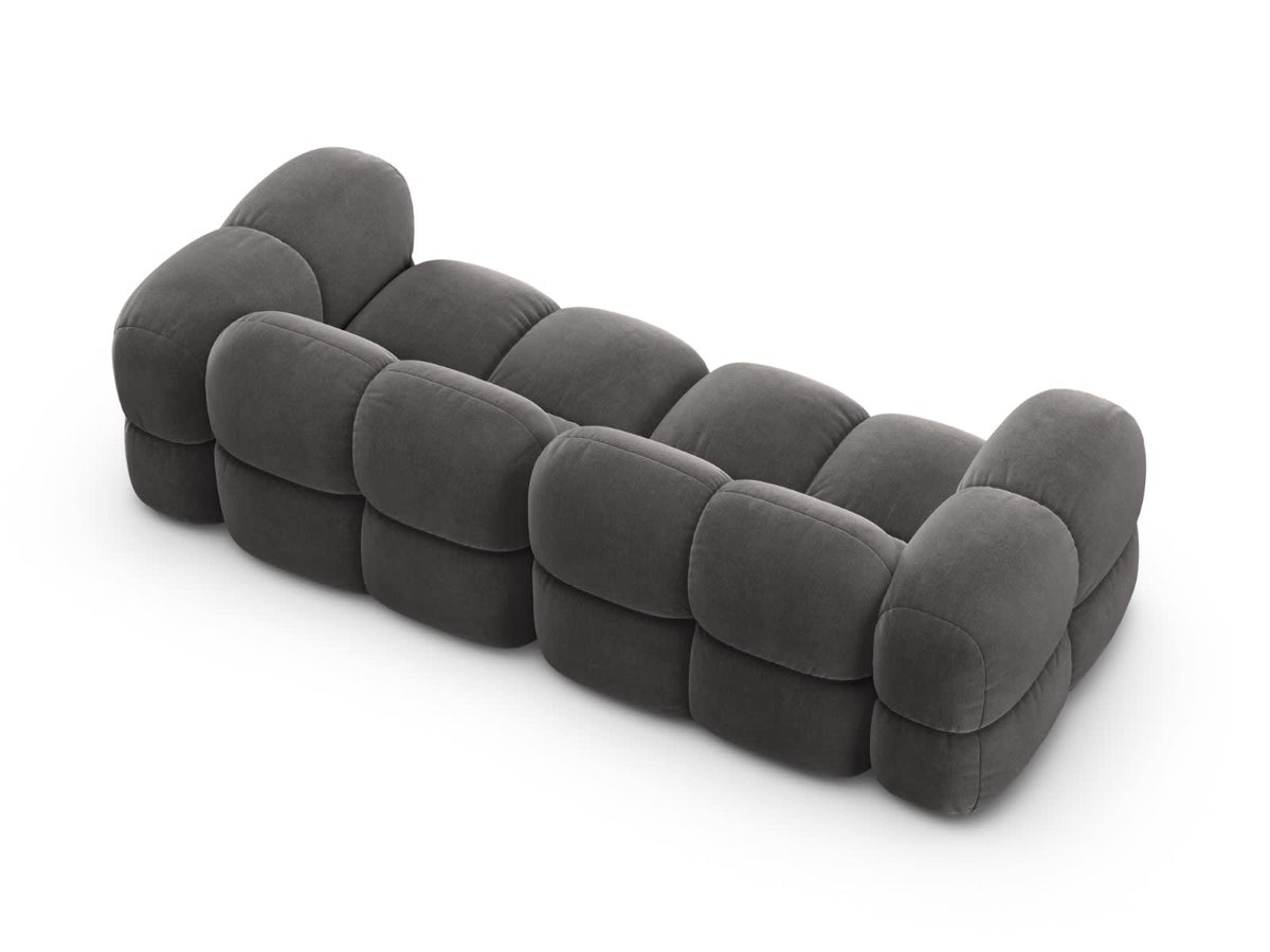 Canapé CLOUD 4 places en velours gris - LORETTO