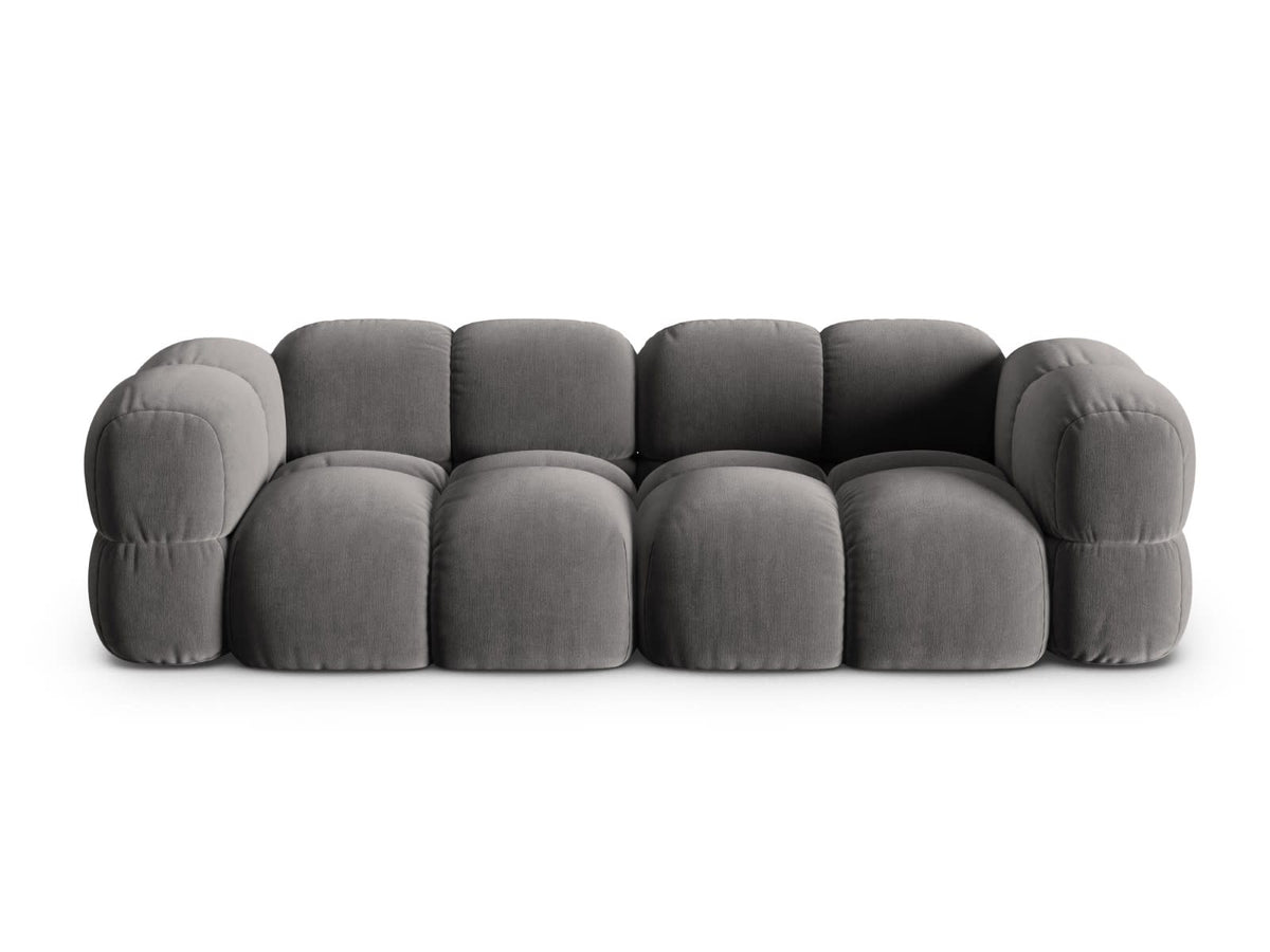 Canapé CLOUD 4 places en velours gris - LORETTO