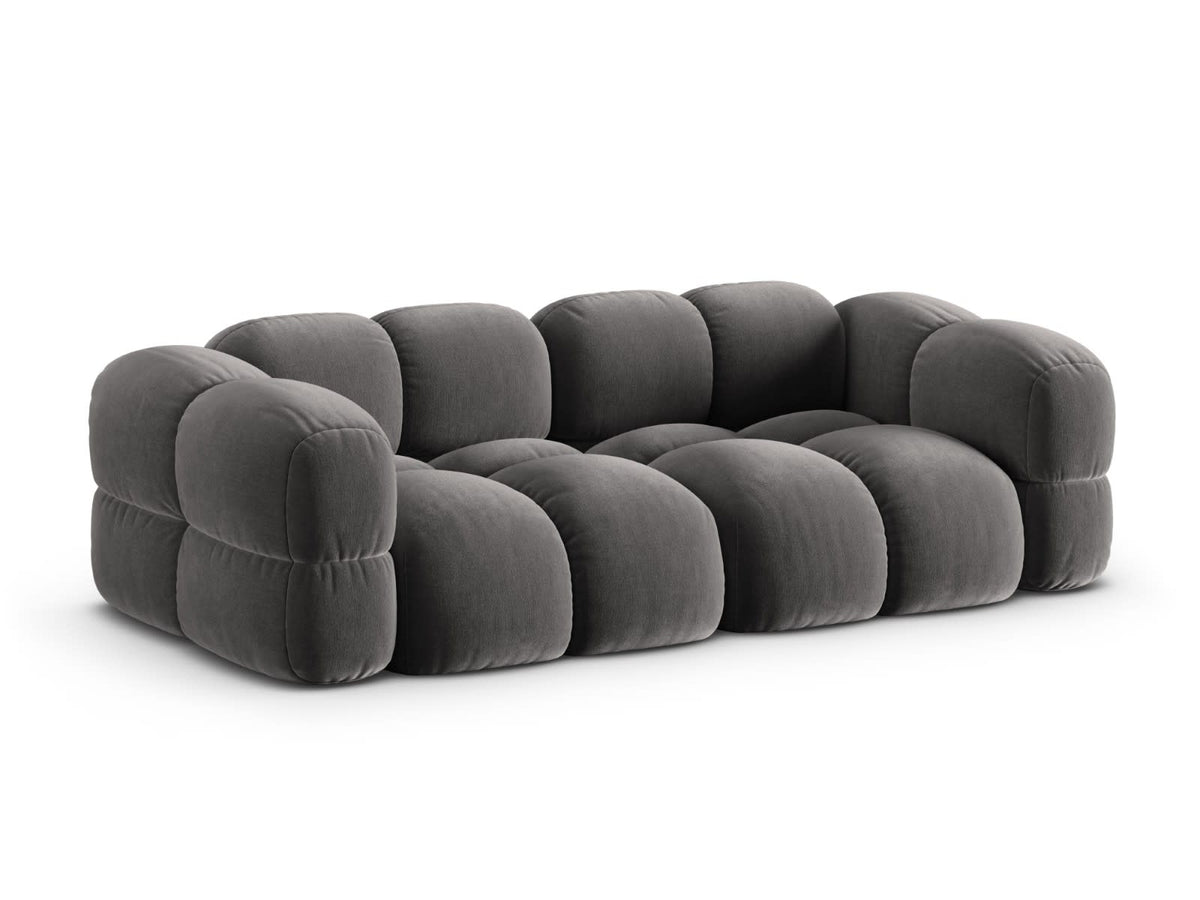 Canapé CLOUD 4 places en velours gris - LORETTO
