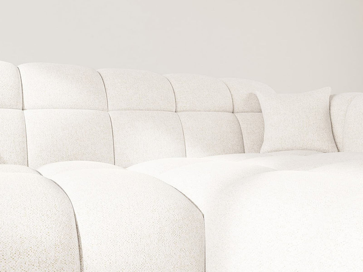 Canapé CLOUD d'angle droit 4 places en tissu texturé beige - MINI RAY