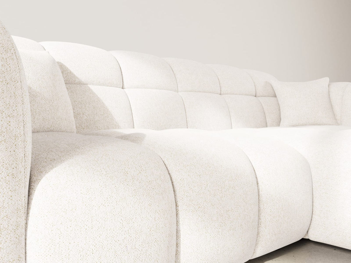 Canapé CLOUD d'angle droit 4 places en tissu texturé beige - MINI RAY