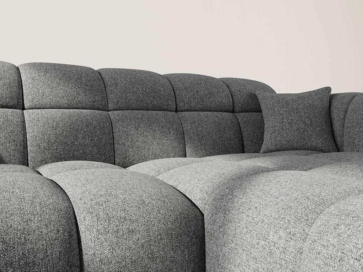 Canapé CLOUD d'angle droit 4 places en tissu texturé gris anthracite - MINI RAY