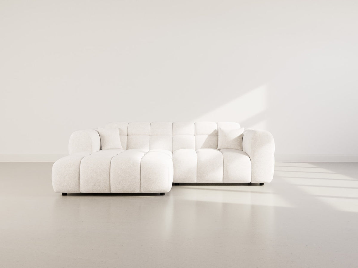 Canapé CLOUD d'angle gauche 4 places en tissu texturé beige - MINI RAY