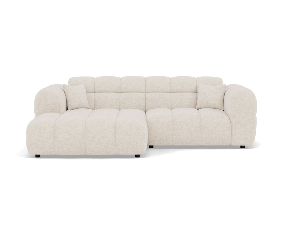 Canapé CLOUD d'angle gauche 4 places en tissu texturé beige - MINI RAY