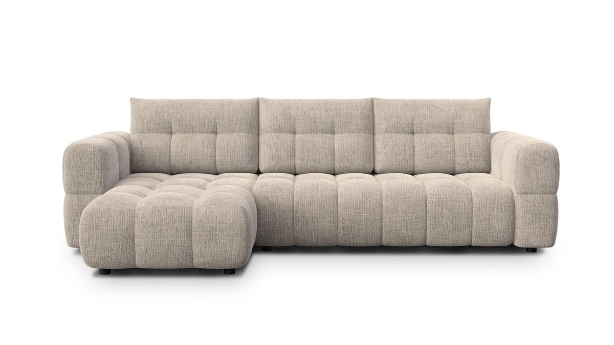 Canapé CLOUD d'angle gauche 4 places en tissu chenille beige - CLOUDI