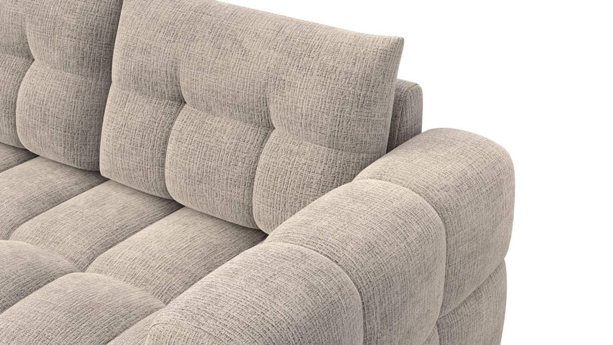 Canapé CLOUD d'angle gauche 4 places en tissu chenille beige - CLOUDI