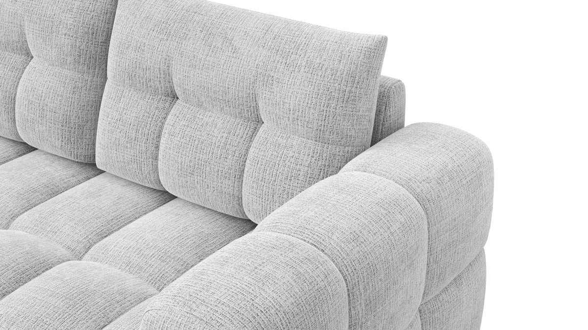 Canapé CLOUD d'angle gauche 4 places en tissu chenille blanc - CLOUDI