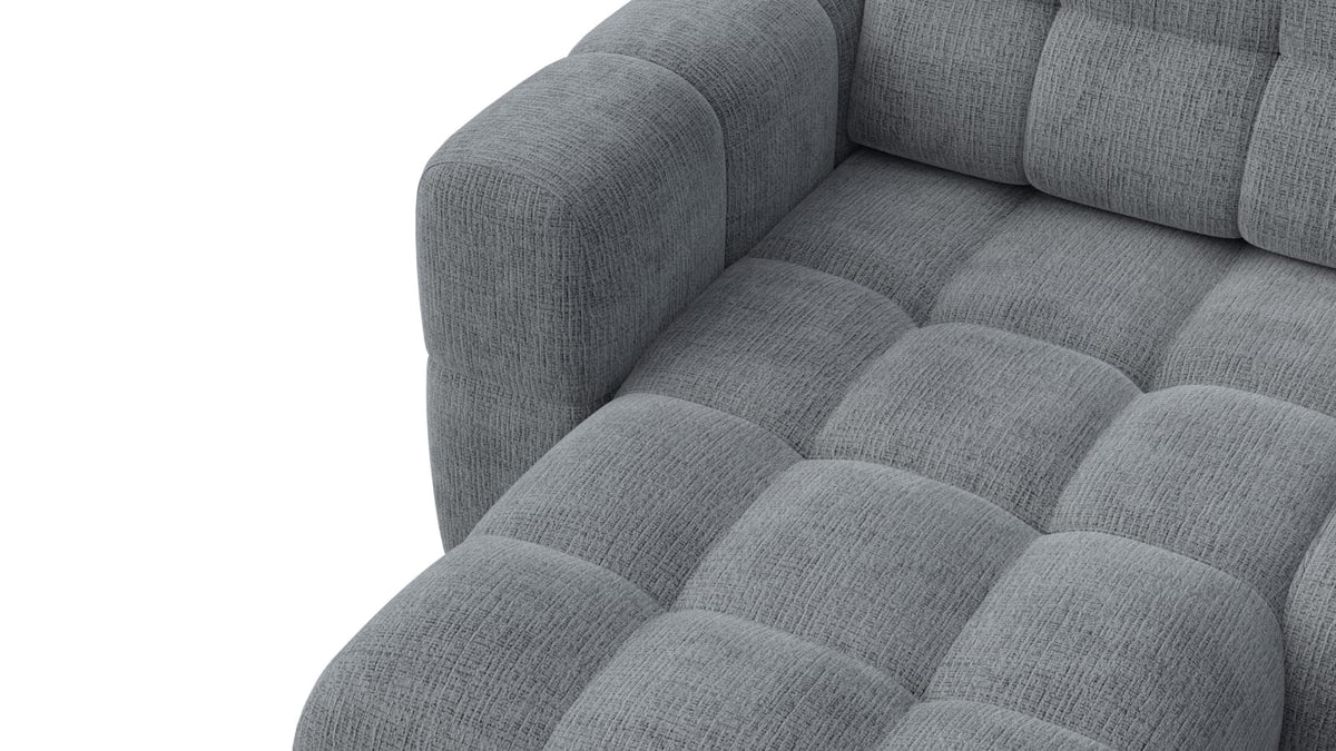 Canapé CLOUD d'angle gauche 4 places en tissu chenille gris foncé - CLOUDI