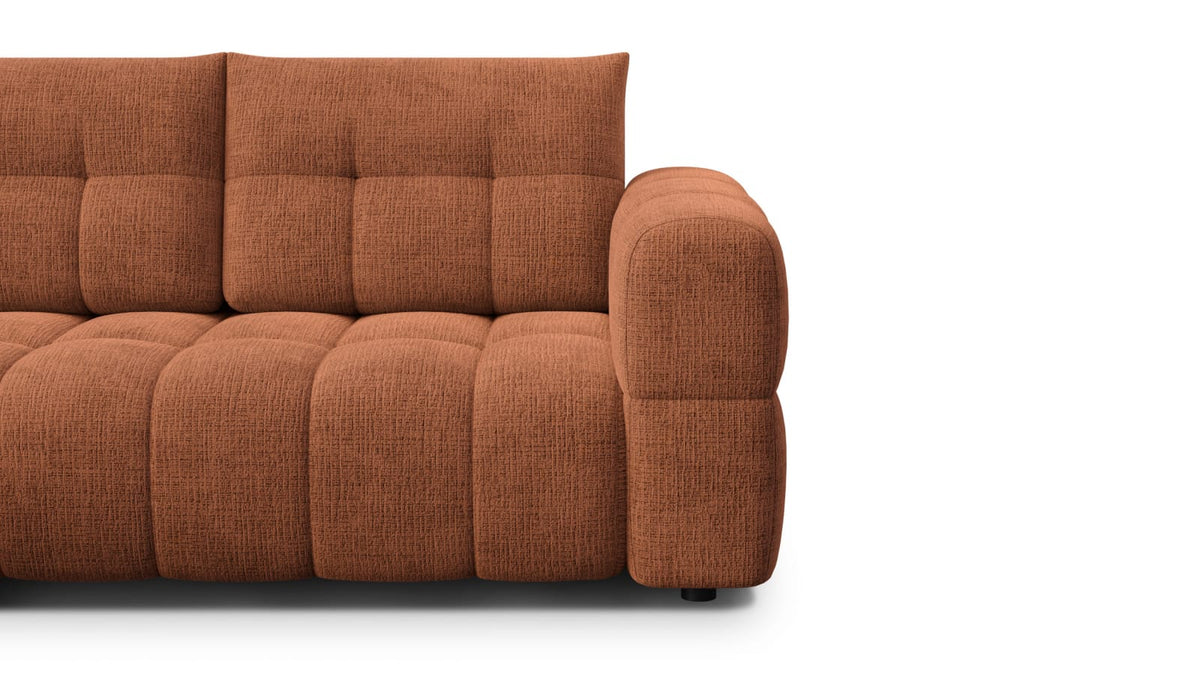 Canapé CLOUD d'angle gauche 4 places en tissu chenille orange - CLOUDI