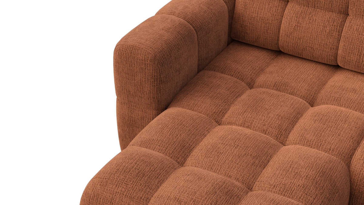 Canapé CLOUD d'angle gauche 4 places en tissu chenille orange - CLOUDI