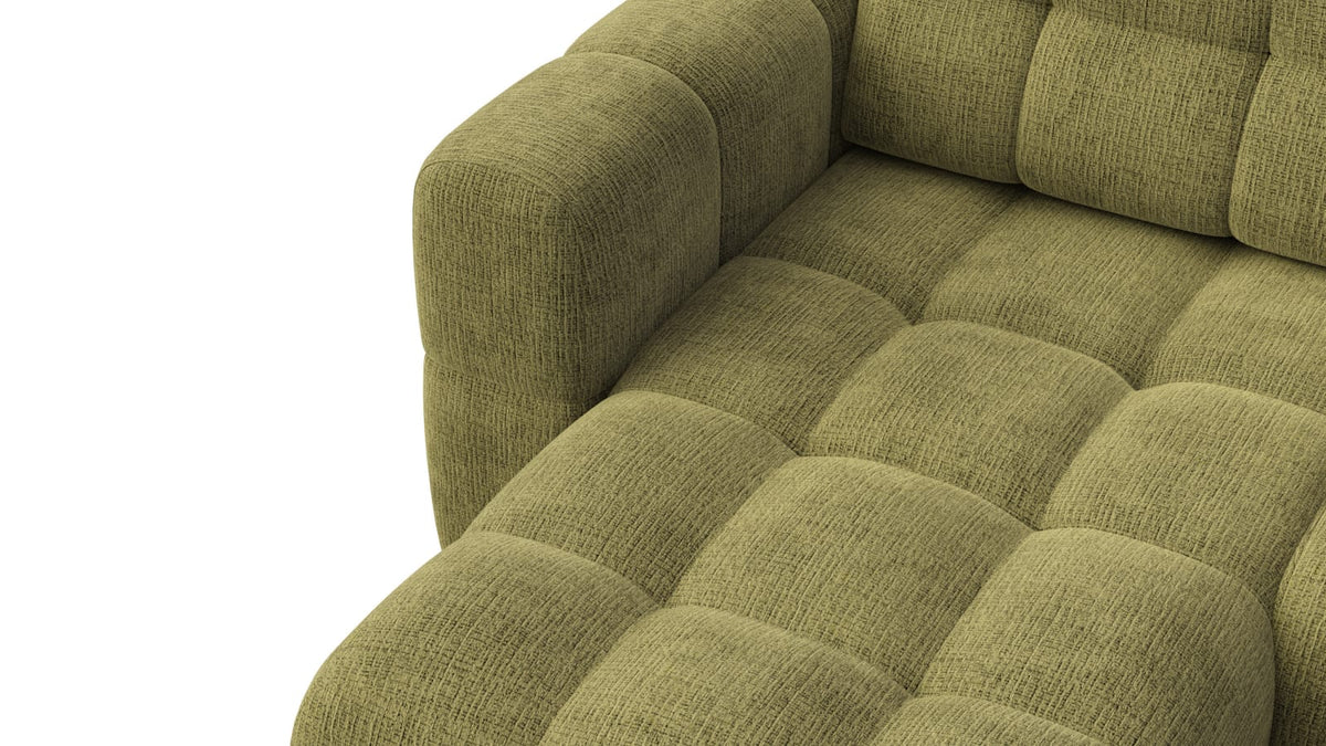 Canapé CLOUD d'angle gauche 4 places en tissu chenille vert olive - CLOUDI