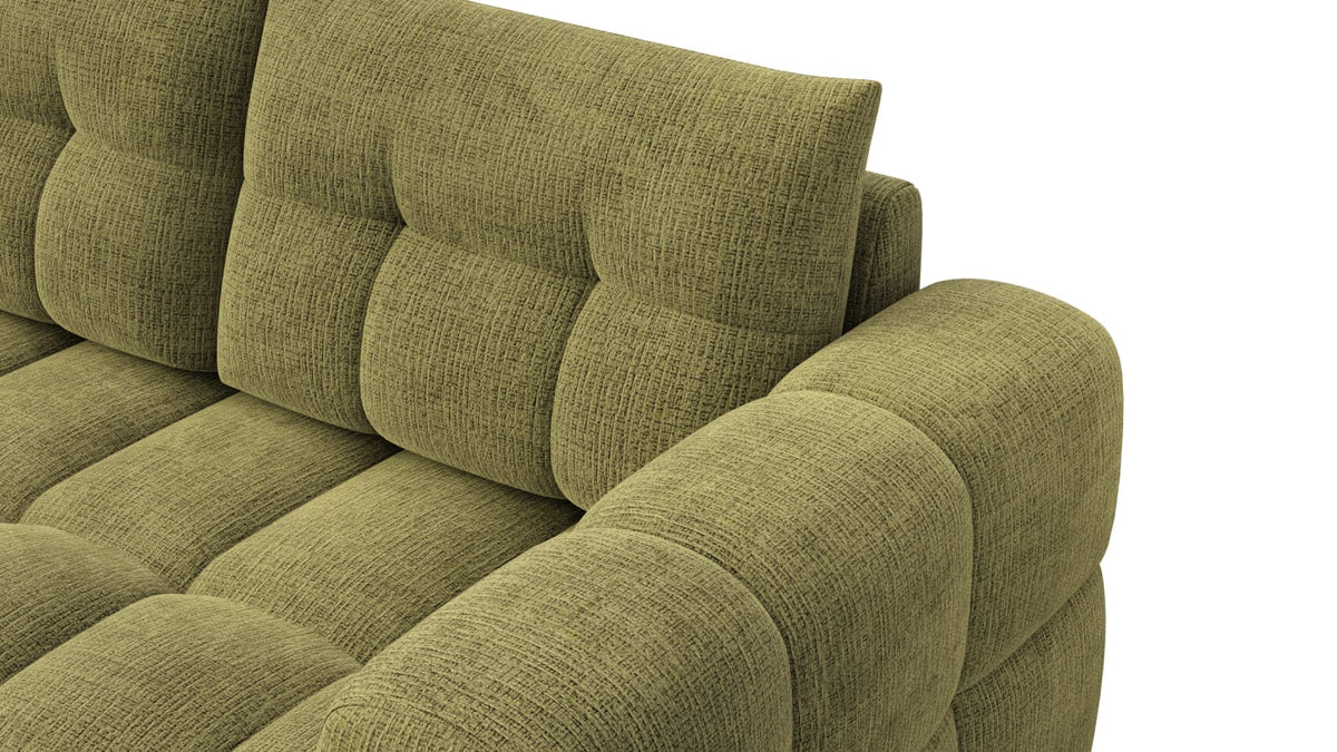 Canapé CLOUD d'angle gauche 4 places en tissu chenille vert olive - CLOUDI