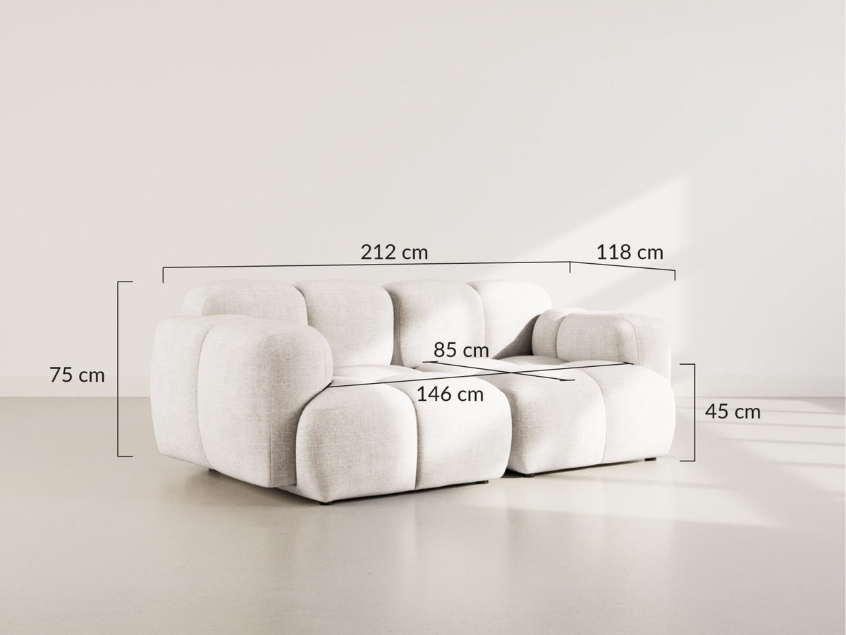 Canapé CLOUD modulable 2 places en velours texturé beige - GRACE