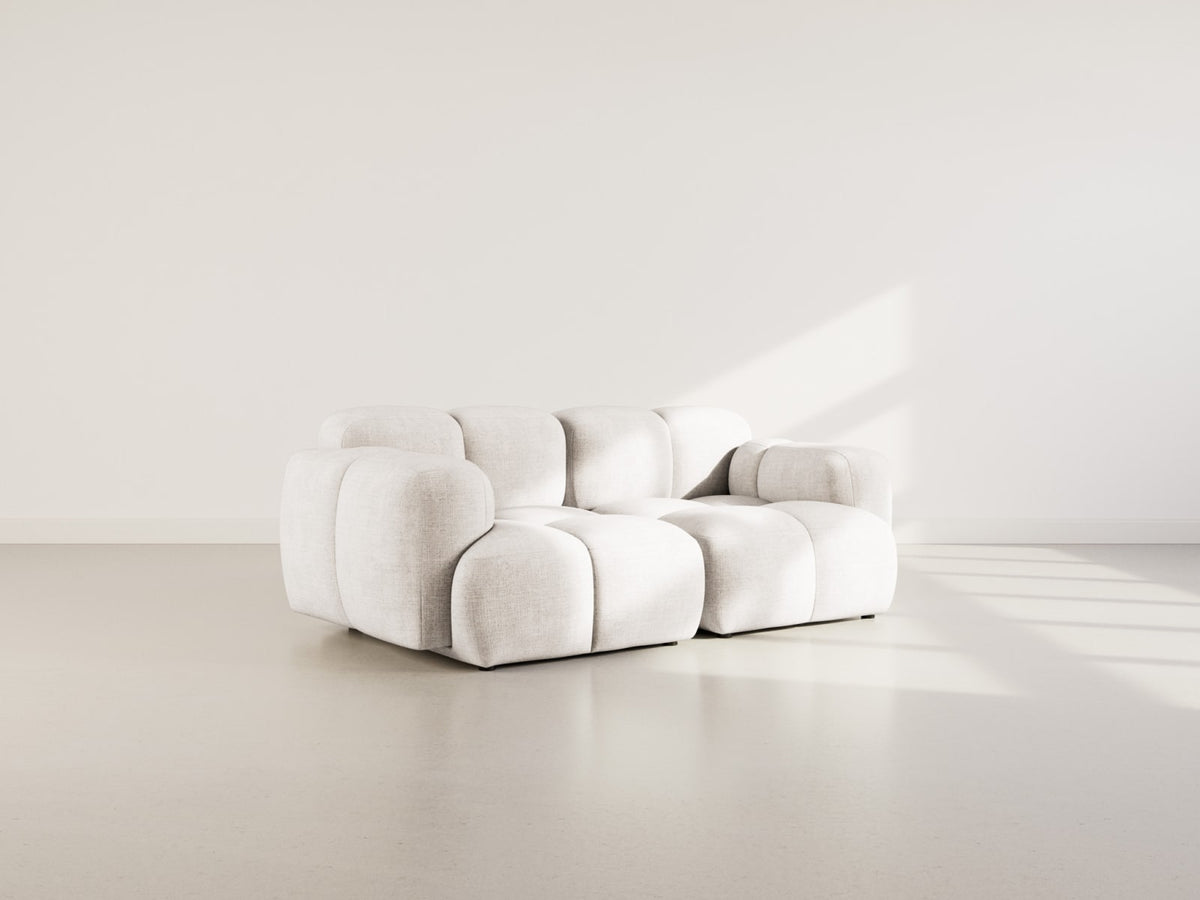 Canapé CLOUD modulable 2 places en velours texturé beige - GRACE