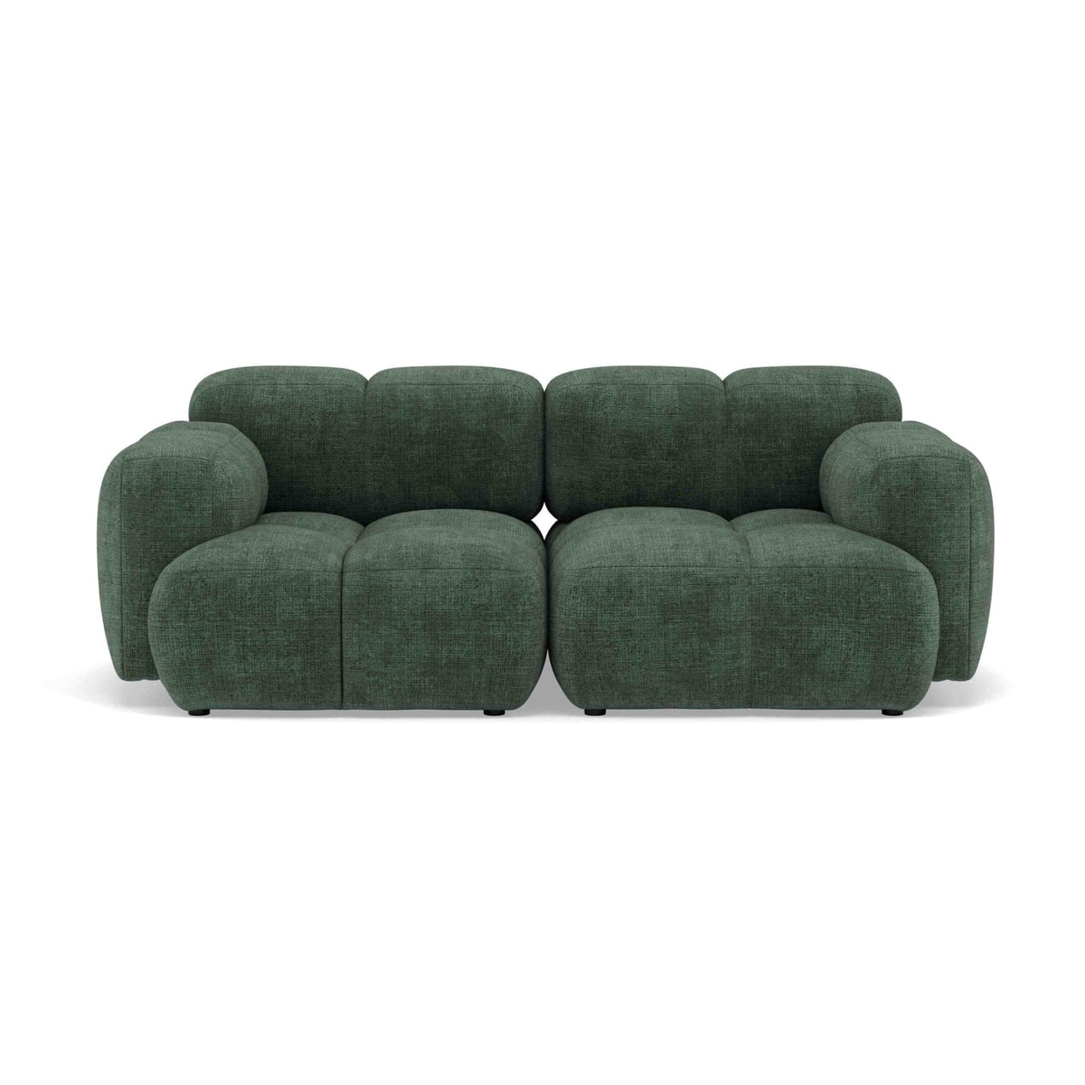 Canapé CLOUD modulable 2 places en velours texturé vert - GRACE